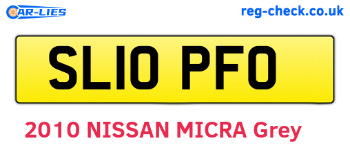 SL10PFO are the vehicle registration plates.