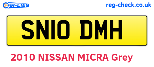 SN10DMH are the vehicle registration plates.