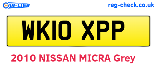 WK10XPP are the vehicle registration plates.
