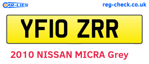 YF10ZRR are the vehicle registration plates.