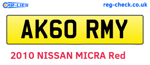 AK60RMY are the vehicle registration plates.
