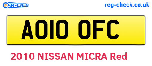 AO10OFC are the vehicle registration plates.