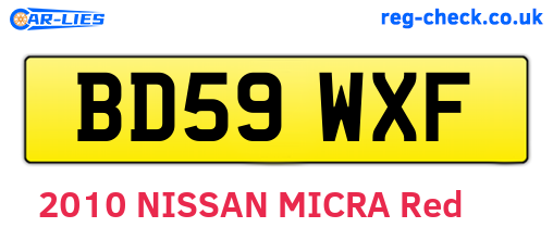 BD59WXF are the vehicle registration plates.