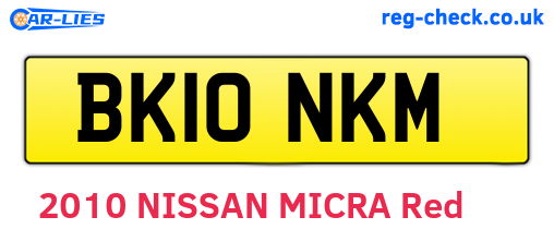 BK10NKM are the vehicle registration plates.