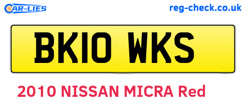 BK10WKS are the vehicle registration plates.