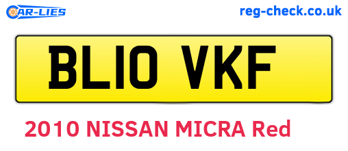 BL10VKF are the vehicle registration plates.