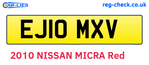 EJ10MXV are the vehicle registration plates.