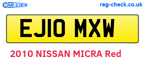 EJ10MXW are the vehicle registration plates.