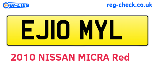 EJ10MYL are the vehicle registration plates.
