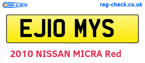 EJ10MYS are the vehicle registration plates.