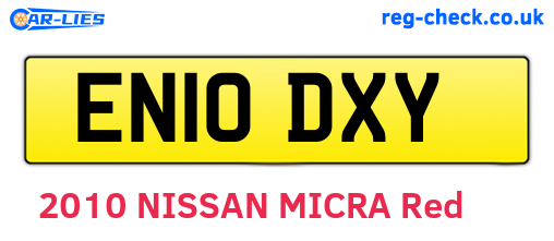 EN10DXY are the vehicle registration plates.