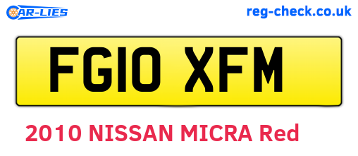 FG10XFM are the vehicle registration plates.