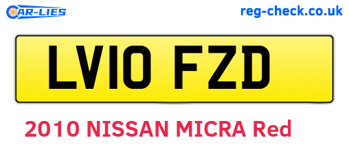 LV10FZD are the vehicle registration plates.