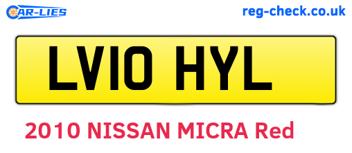 LV10HYL are the vehicle registration plates.