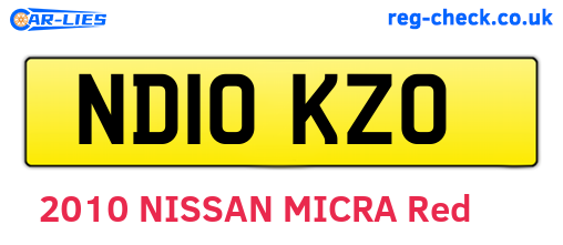 ND10KZO are the vehicle registration plates.