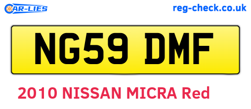 NG59DMF are the vehicle registration plates.