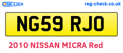 NG59RJO are the vehicle registration plates.