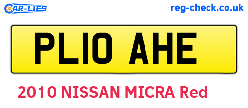 PL10AHE are the vehicle registration plates.