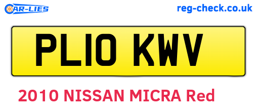 PL10KWV are the vehicle registration plates.