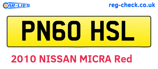 PN60HSL are the vehicle registration plates.