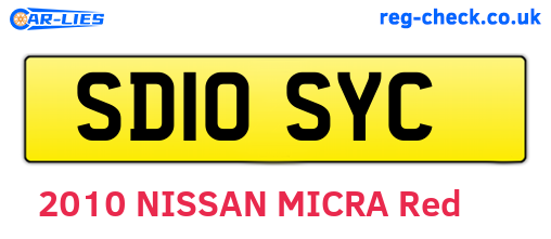SD10SYC are the vehicle registration plates.