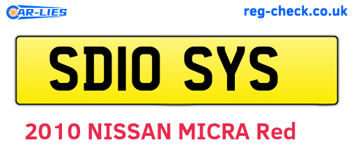 SD10SYS are the vehicle registration plates.