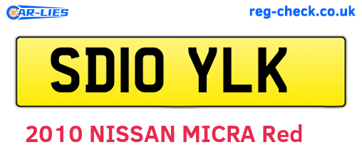 SD10YLK are the vehicle registration plates.