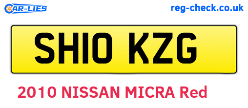 SH10KZG are the vehicle registration plates.