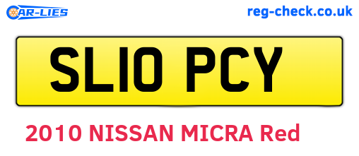 SL10PCY are the vehicle registration plates.