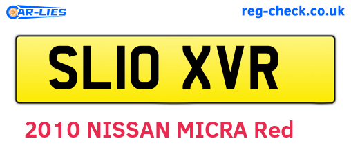 SL10XVR are the vehicle registration plates.