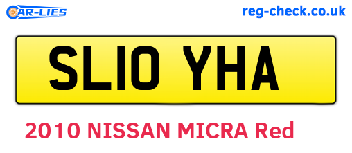 SL10YHA are the vehicle registration plates.
