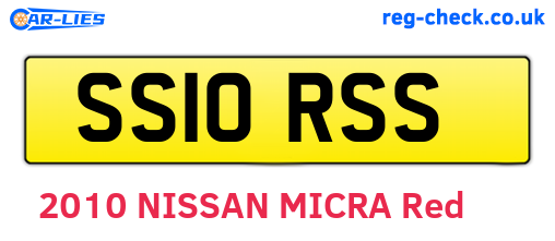 SS10RSS are the vehicle registration plates.