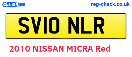 SV10NLR are the vehicle registration plates.