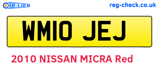 WM10JEJ are the vehicle registration plates.