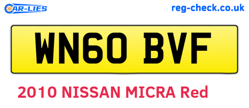 WN60BVF are the vehicle registration plates.