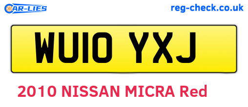 WU10YXJ are the vehicle registration plates.
