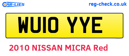 WU10YYE are the vehicle registration plates.