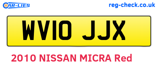 WV10JJX are the vehicle registration plates.