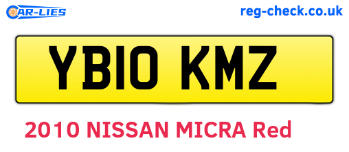 YB10KMZ are the vehicle registration plates.