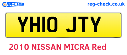 YH10JTY are the vehicle registration plates.