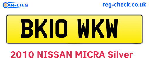 BK10WKW are the vehicle registration plates.