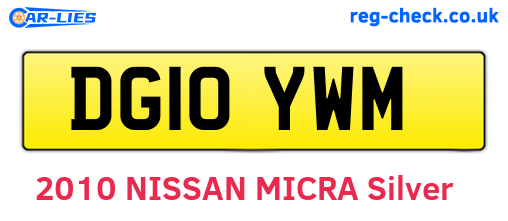 DG10YWM are the vehicle registration plates.