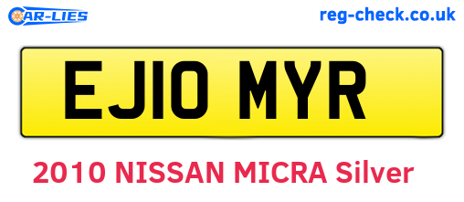 EJ10MYR are the vehicle registration plates.