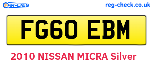 FG60EBM are the vehicle registration plates.
