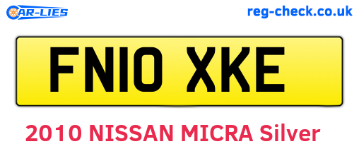 FN10XKE are the vehicle registration plates.