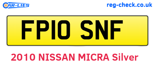 FP10SNF are the vehicle registration plates.