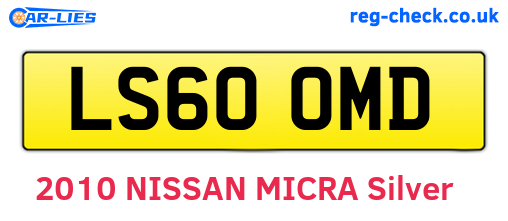 LS60OMD are the vehicle registration plates.