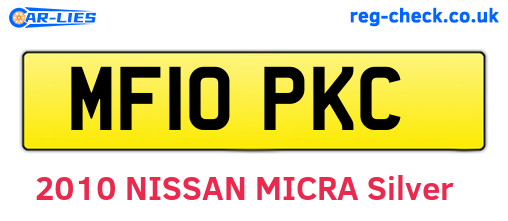 MF10PKC are the vehicle registration plates.