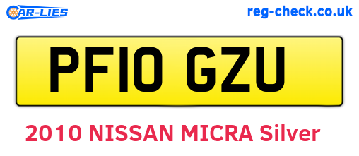 PF10GZU are the vehicle registration plates.