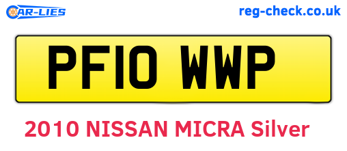 PF10WWP are the vehicle registration plates.